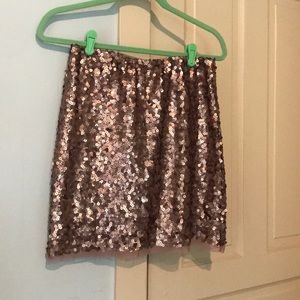 Rose gold sequin mini skirt